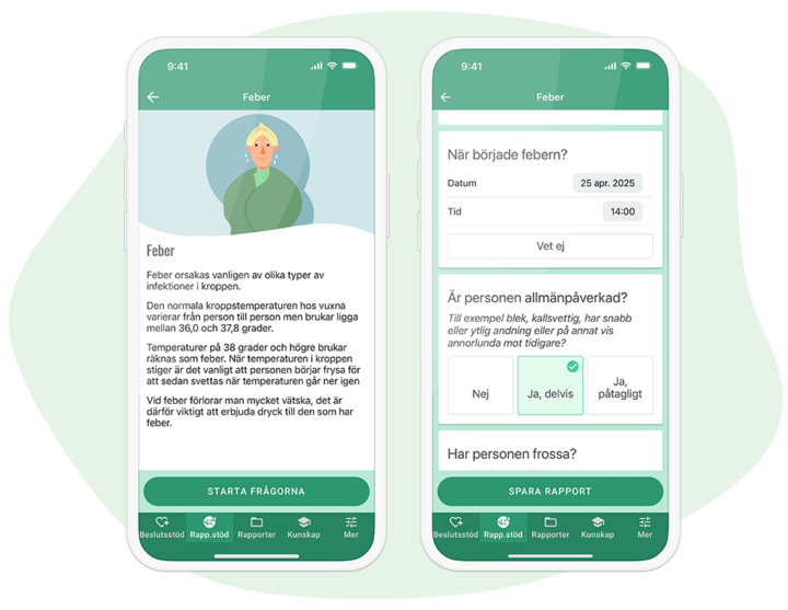 feber – liten förstasida + formulär i blob